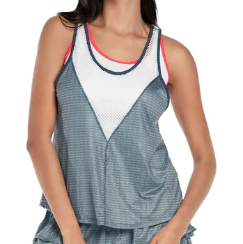 Dámský tenisový top Lucky in Love Palms D'Amour Royal Palm Layer Tank - slate Šedý (M)