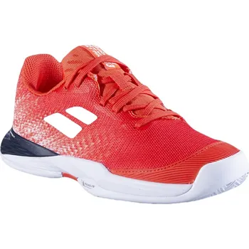 Pánská tenisová obuv Juniorská obuv Babolat Jet Mach 3 Junior Clay - strike red/white Červený (37)