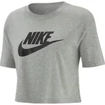Dámské tričko Nike Sportswear Essential Crop Icon W - dark grey heather/black Šedý (L)