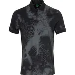 Pánské tenisové polo tričko BOSS Cotton-Blend with Decorative Reflective Print Černý (S)