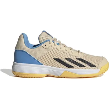Chlapecké tenisky Juniorská obuv Adidas Courtflash K - beige/blue/yellow Béžový (37 1/3)