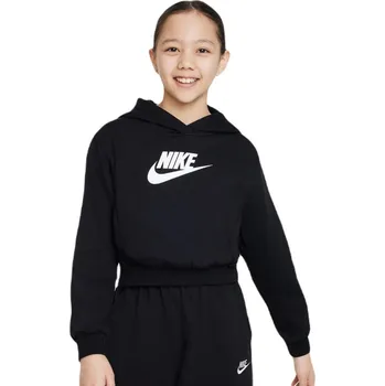 Dívčí mikina Dívčí mikina Nike Sportswear Club Fleece Crop - black/white Černý (XS)