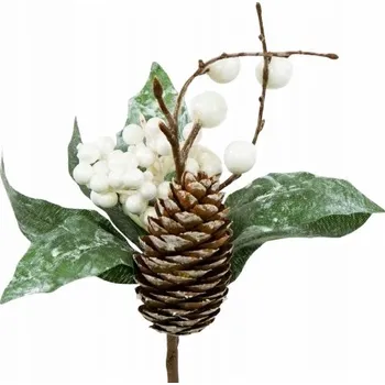 Vánoční ozdoba Vánoční ozdoba na stromeček, do aranžmá Píka s jablíčkem a... bílá