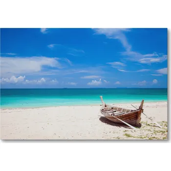 Obraz Obraz na plátně PLÁŽ S LODÍ NA KOH LANTA 40 x 30 cm