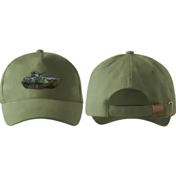 Kšiltovka vojenská army kšiltovka s tankem BVP khaki (vojenská , khaki , kšiltovka, armádní , pokrývka , army)