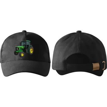 Kšiltovka kšiltovka s traktorem John Deere 6400 černá (kšiltovka , pokrývka hlavy , dopravní technika)