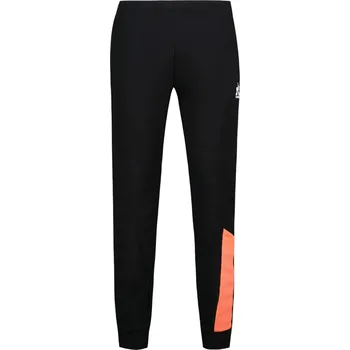 Pánské tenisové tepláky Le Coq Sportif Training SP Pant Regular N°2 M - black/orange perf Černý (XL)