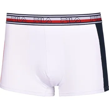 Boxerky Pánské boxerky Fila Boxer Elastic Logo 1P - white Bílý (M)