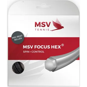 Struna na výplet tenisové rakety Tenisový výplet MSV Focus Hex (12 m) - black Černý (1.18 mm)