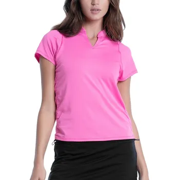 Dámské tričko Lucky in Love Prep It Up Ruche Me Along Short Sleeve - taffy Růžový (S)