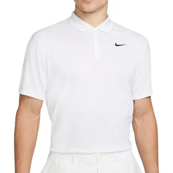 Pánské tričko Pánské tenisové polo tričko Nike Court Dri-Fit Pique M - white/black Bílý (XL)