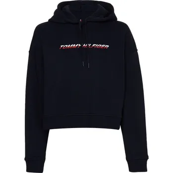 Dámská mikina Dámská tenisová mikina Tommy Hilfiger Regular Graphic Hood - desert sky Tyrkysový (S)