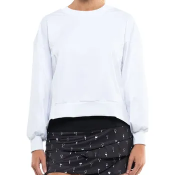 Dámská mikina Dámská tenisová mikina Lucky in Love Core Ruche Back L/S Women - white Bílý (L)