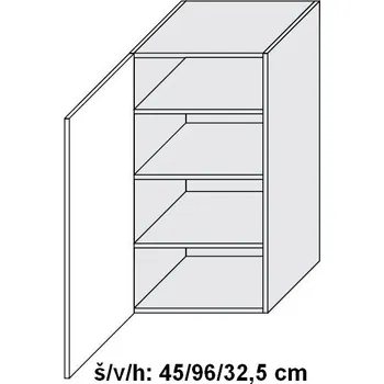 Kuchyňská skříňka Kuchyňská skříňka horní SILVER+ CRAFT OAK W4/45 - bílá alpská
