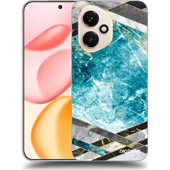 Pouzdro na mobilní telefon Picasee silikonový průhledný obal pro Honor 400 5G - Blue geometry