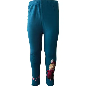 Dívčí legíny Eplusm Dívčí legíny MÁŠA A MEDVĚD zima modrozelené Barva: Modrá, Velikost: 122