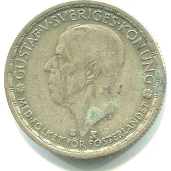 ŠVÉDSKO. 1 krona 1949. Ag.