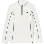 Dámská tenisová mikina Lacoste Slim Fit Quarter-Zip Sweatshirt - white/green Bílý (L)