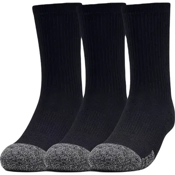 Pánské ponožky Ponožky Under Armour Youth HeatGear Crew Socks 3-Pack - black/steel Černý (36.5-42)