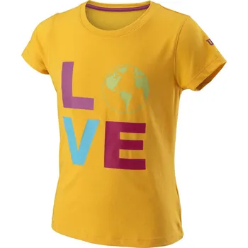 Pánské tričko Dívčí trička Wilson Love Earth Tech Tee - saffron Žlutý (XS)
