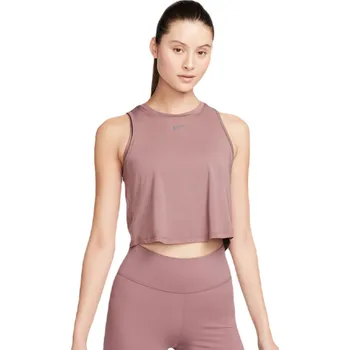 Dámský tenisový top Nike One Classic Dri-Fit Cropped Tank Top - smokey mauve/black Růžový (L)