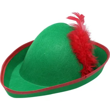 Karnevalový kostým Myslivecký klobouk s pírkem zelený