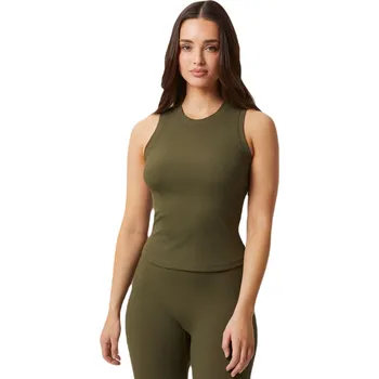 Dámský tenisový top Björn Borg Studio Rib Tank - olive night Zelený (M)