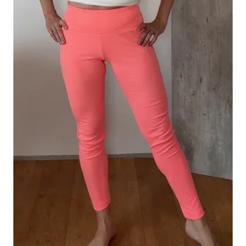 Dámské kraťasy BudesIN Žebrované legíny s vysokým pasem Fluo Orange UNI