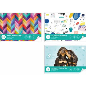 Sešit KRESLÍCÍ BLOK ŠKOLNÍ A4 20 listů BÍLÝ pro děti INTERDRUK 10 kusů