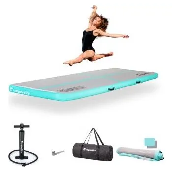 Gymnastika Airtrack inSPORTline Airstunt 300x100x10 cm bílá s ruční pumpou