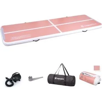 Gymnastika Airtrack inSPORTline Airstunt 300x100x10 cm korálová růžová s elektrickou pumpou