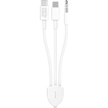Audio kabel Kabel hudební 3v1 - USB-C / Lightning / 3,5mm jack na 3,5mm jack - 1,2m - bílý