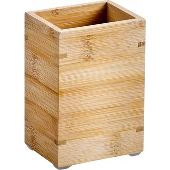 Držák na kartáček KELÍMEK NA KARTÁČKY NA ZUBY BAMBUSOVÝ HNĚDÝ 8 x 6 x 12 CM DO KOUPELNY