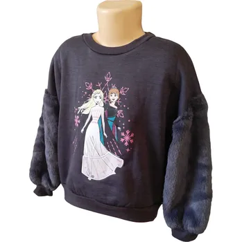 Dívčí mikina Sun City Dívčí mikina FROZEN přes hlavu s chlupatými rukávy šedá Barva: Šedá, Velikost: 110