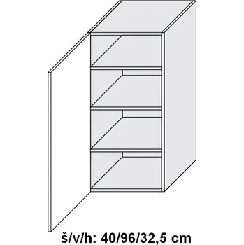 Kuchyňská skříňka Kuchyňská skříňka horní SILVER+ CRAFT OAK W4/40 - bílá alpská