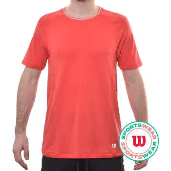 Pánské tričko Pánské tričko Wilson Players Seamless Crew 2.0 - infrared Červený (L)