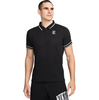 Pánské tričko Pánské tenisové polo tričko Nike Court Heritage Tennis Černý (XS)
