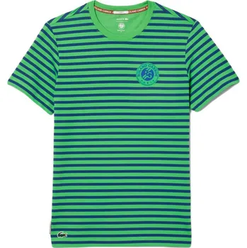 Pánské tričko Lacoste Unisex Ultra-Dry Sport Roland Garros Edition - navy blue/green Zelený (XS)