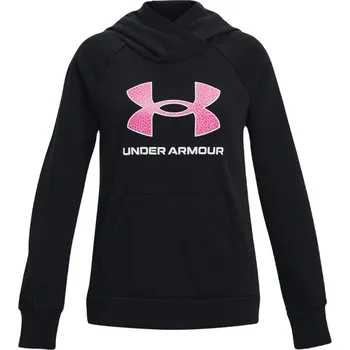 Dívčí mikina Dívčí mikina Under Armour Girls' UA Rival Fleece Big Logo - black/pink edge Černý (XL)