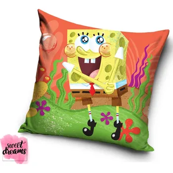 Dekorativní polštářek Carobotex Dětský polštářek Sponge Bob oranžový 40x40 cm