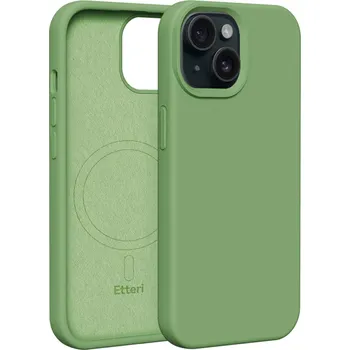 Pouzdro na mobilní telefon Etteri silikonové pouzdro Mag pro iPhone 14 6,1" světle zelené