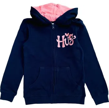 Dětská móda Dívčí mikina VENERE Hug na zip s kapucí modrá tmavá Barva: Modrá, Velikost: 164