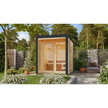 Sauna Finská sauna KARIBU ARES 1 (214) natur / antracit LG4509