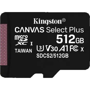 Počítač Kingston Canvas Select Plus/Micro SDXC/512GB/UHS-I U3 / Class 10