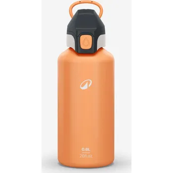 Láhev QUECHUA Dětská turistická hliníková láhev s rychlým otevíráním 500 0,6 l ORANŽOVÁ