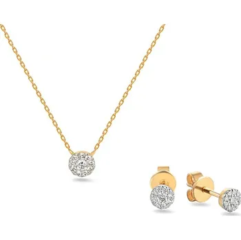 Souprava šperků Briliantová souprava Ziva, žluté zlato, 14K IZBR908S + dárkové balení LUXUS zdarma