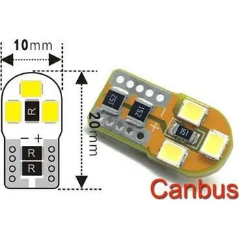 Autožárovka Žárovka LED T10 12V bílá, 6x LED2835