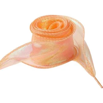 Tkaničky do bot Perleťové tkaničky, jeden pár - Oranžové, 120 cm