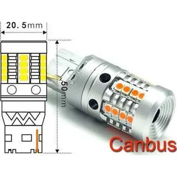 Autožárovka Žárovka LED Ba15S 12V červená, 24xSMD2835