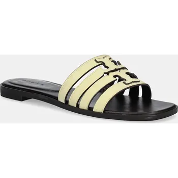 Dámské pantofle Semišové pantofle Tory Burch Ines Cage dámské, žlutá barva, 161863-700 161863.700 10X, EUR 36
